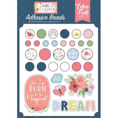 Echo Park Little Dreamer Girl Embellishments - Adhesive Brads